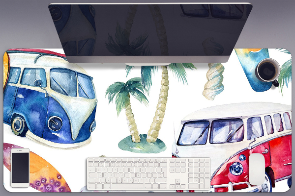 Large desk pad PVC protector Surfer Beach