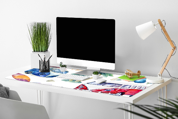 Large desk pad PVC protector Surfer Beach