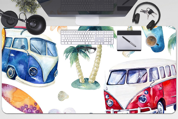 Large desk pad PVC protector Surfer Beach