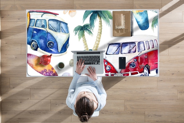 Large desk pad PVC protector Surfer Beach