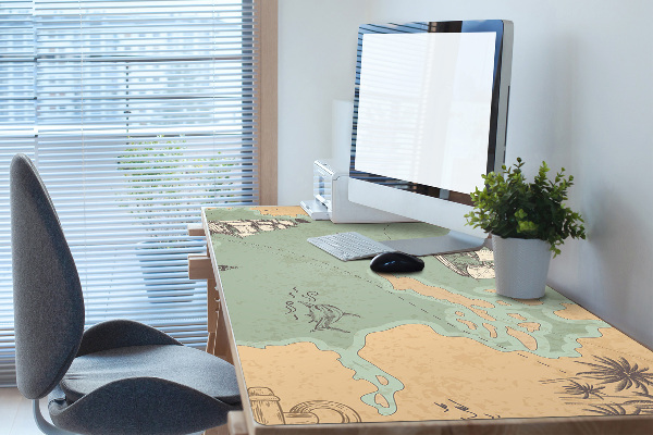 Large desk pad PVC protector Treasure map