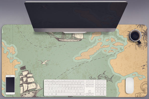 Large desk pad PVC protector Treasure map