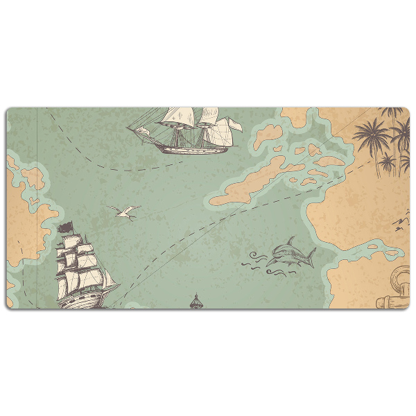 Large desk pad PVC protector Treasure map