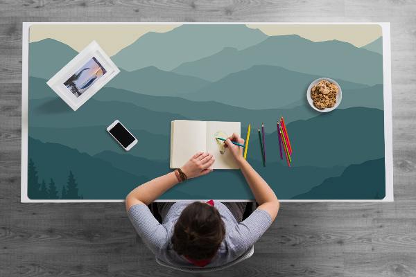Large desk mat for children forest Mountains