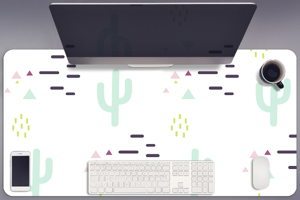 Large desk mat for children cacti