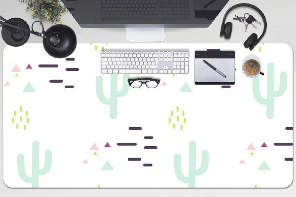 Large desk mat for children cacti