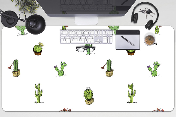 Large desk mat for children cacti