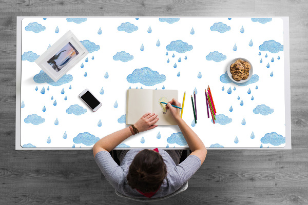 Full desk protector rain clouds