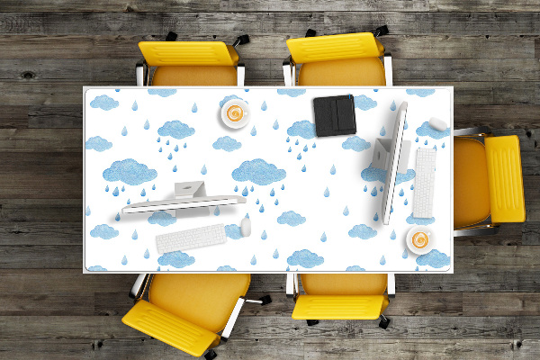 Full desk protector rain clouds