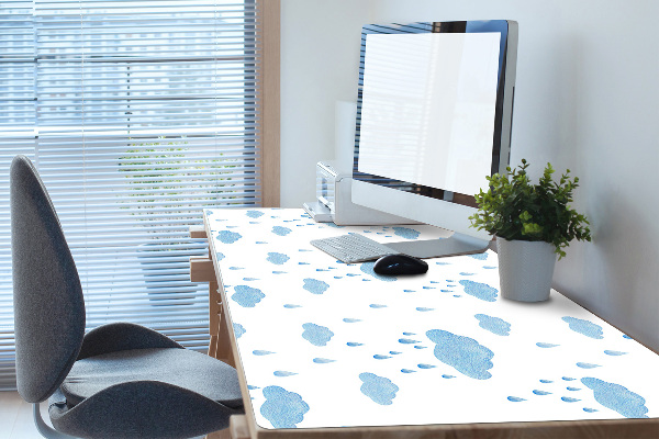 Full desk protector rain clouds