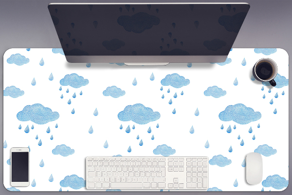 Full desk protector rain clouds