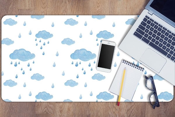 Full desk protector rain clouds