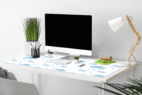 Full desk protector rain clouds