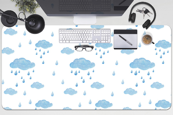 Full desk protector rain clouds