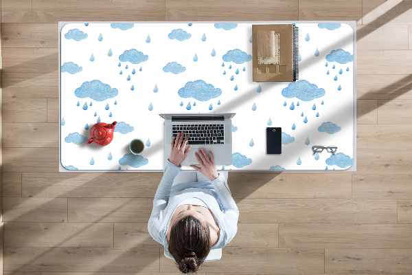 Full desk protector rain clouds