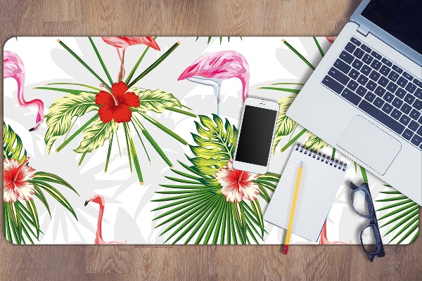 Full desk pad Flamingos and flowers