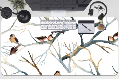 Desk mat Sparrows on the branches