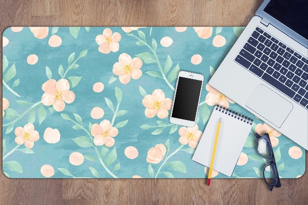 Full desk protector pastel flowers