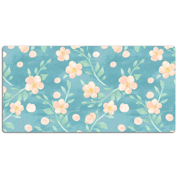 Full desk protector pastel flowers