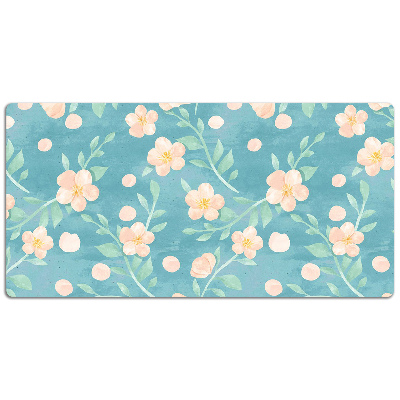 Full desk protector pastel flowers