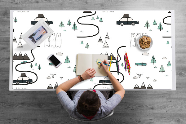 Large desk mat table protector Purpose of trip