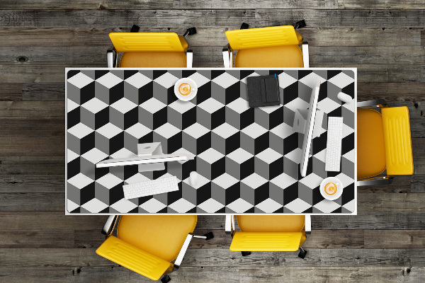 Full desk pad 3D cubes pattern