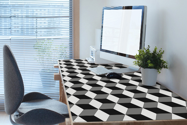 Full desk pad 3D cubes pattern