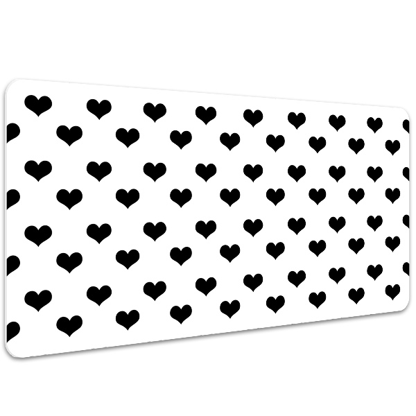 Large desk pad PVC protector black hearts