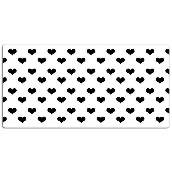 Large desk pad PVC protector black hearts