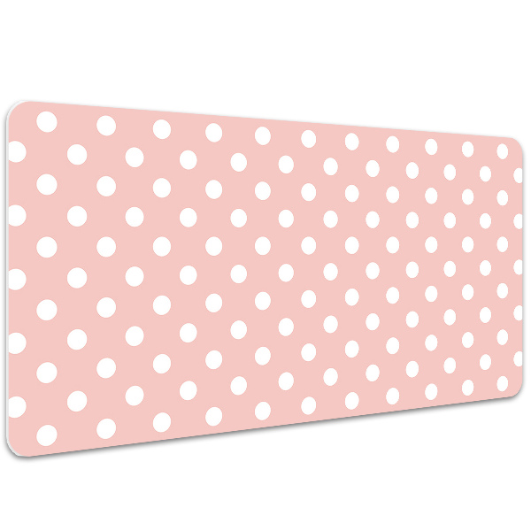 Large desk pad PVC protector white dots