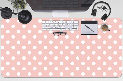 Large desk pad PVC protector white dots