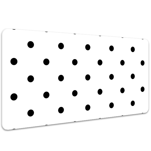 Large desk mat table protector Black dots