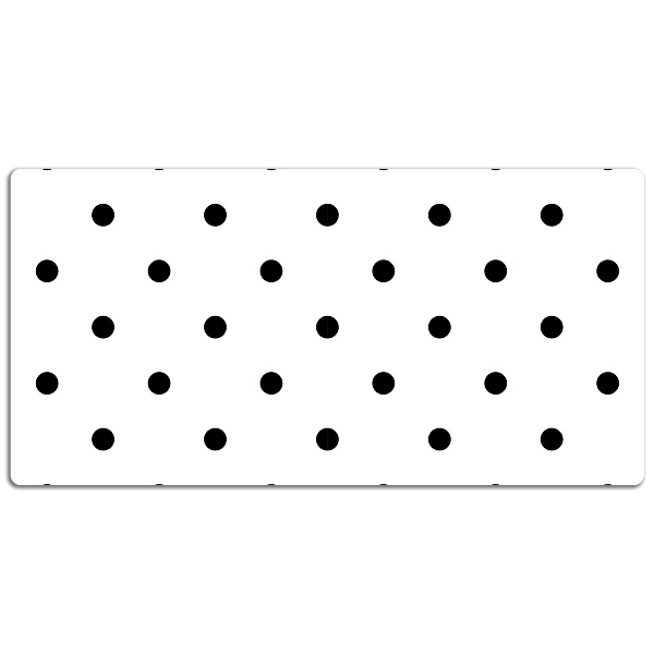 Large desk mat table protector Black dots