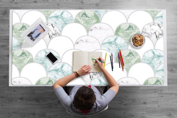 Large desk mat for children scallops