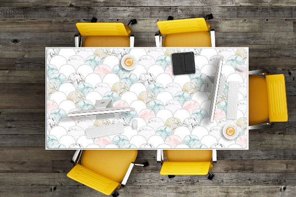 Full desk protector pastel marble