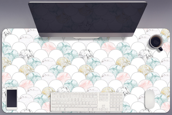 Full desk protector pastel marble