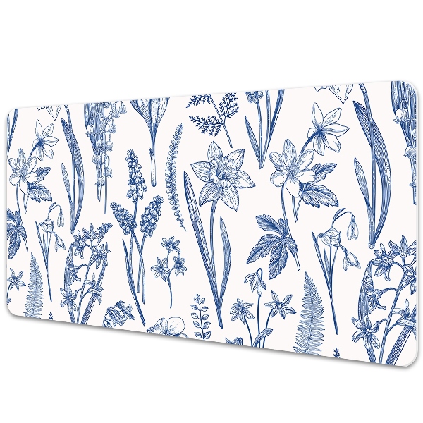 Large desk pad PVC protector wildflowers