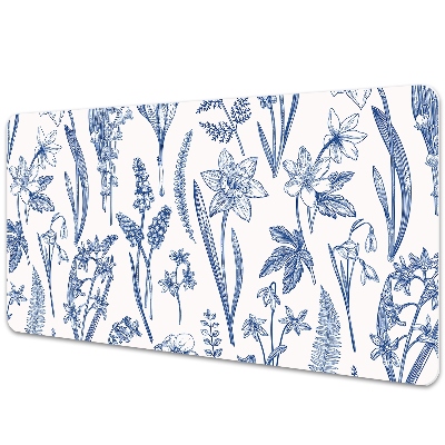 Large desk pad PVC protector wildflowers