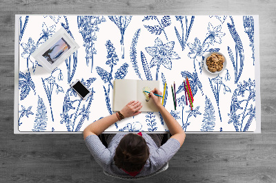 Large desk pad PVC protector wildflowers