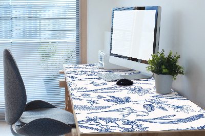 Large desk pad PVC protector wildflowers