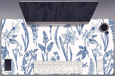 Large desk pad PVC protector wildflowers