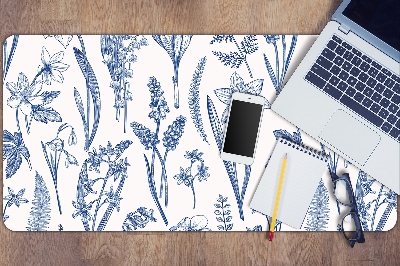 Large desk pad PVC protector wildflowers