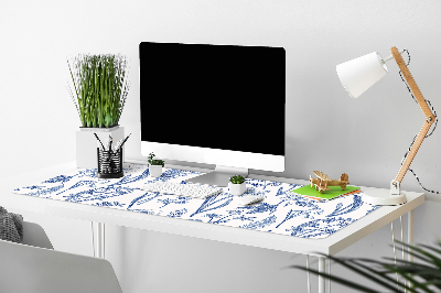 Large desk pad PVC protector wildflowers