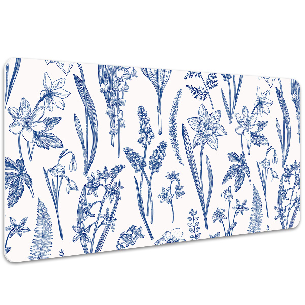 Large desk pad PVC protector wildflowers