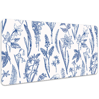 Large desk pad PVC protector wildflowers