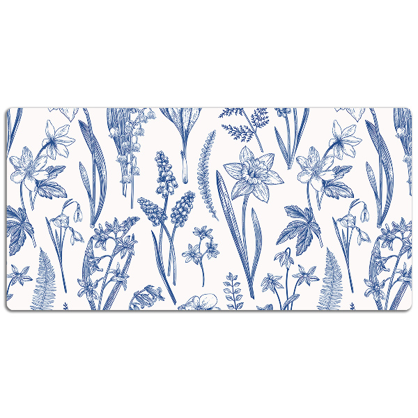 Large desk pad PVC protector wildflowers