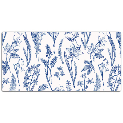 Large desk pad PVC protector wildflowers