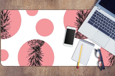 Large desk mat table protector pink pineapple