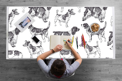 Large desk mat for children dogs pattern