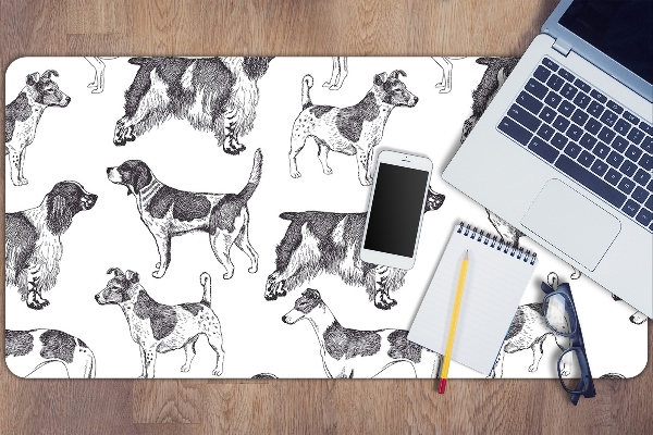 Large desk mat for children dogs pattern